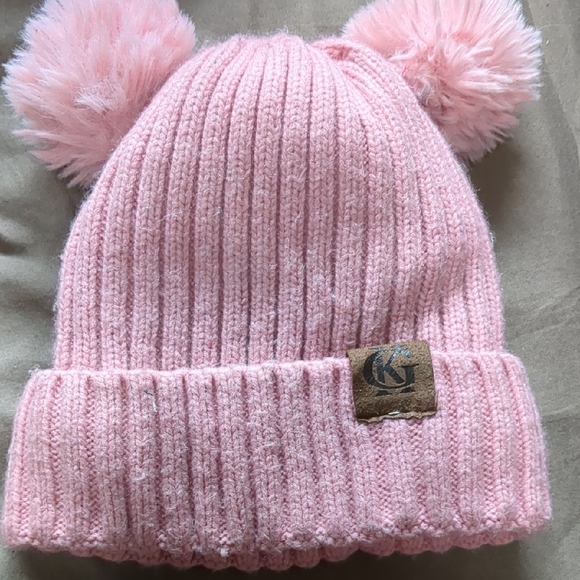 GK Pink Knit Hat with Pom-Poms - Picture 1 of 1